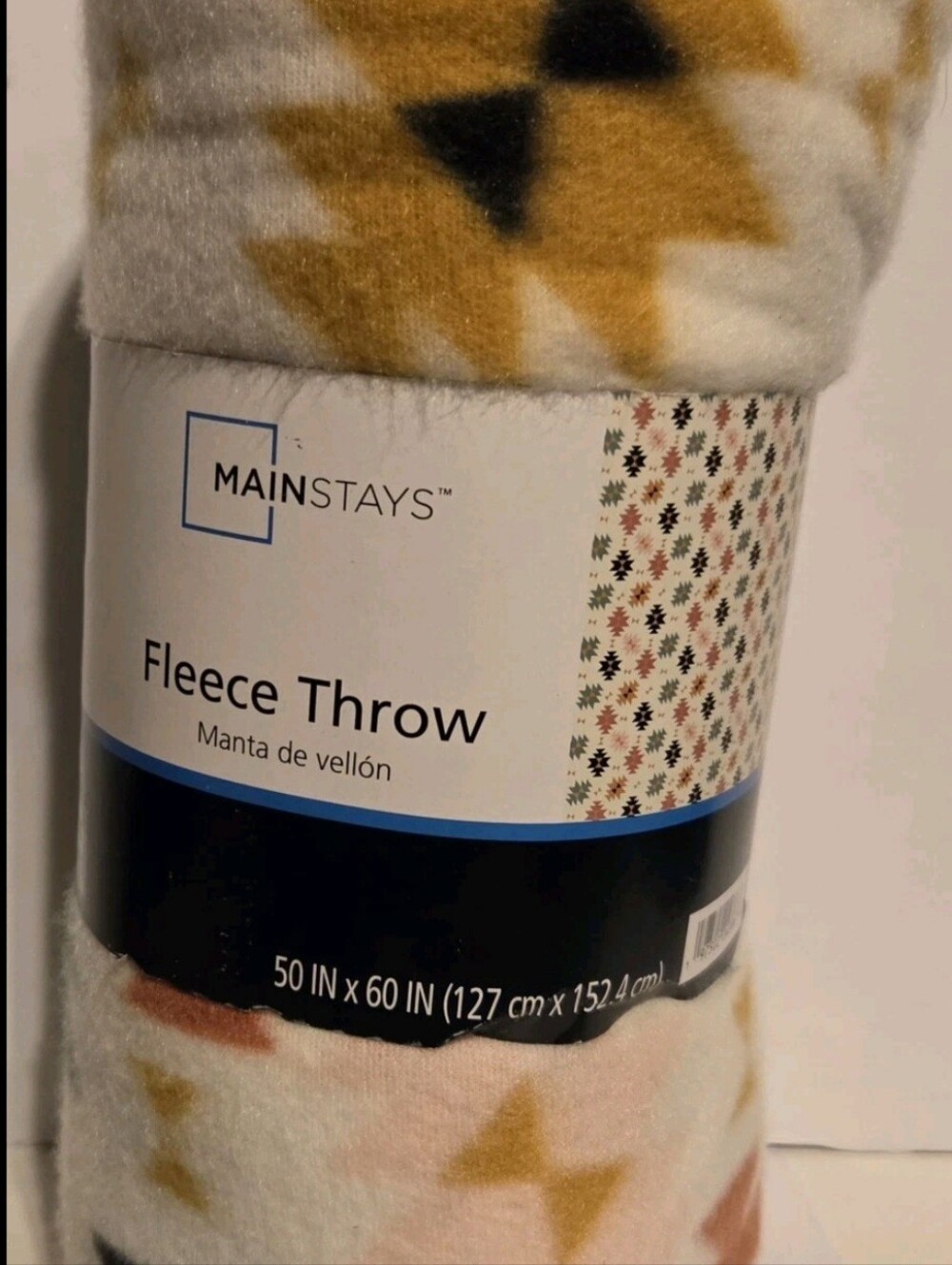 Mainstays Fleece Throw Aztec Geo Blanket 50''X60'' New In Package